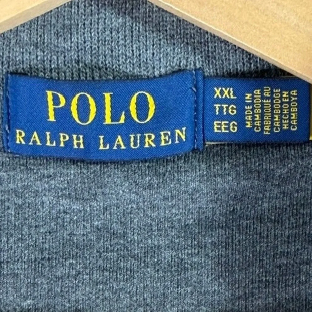 Polo Ralph Lauren XXL Estate Rib Quarter Zip Pullover Gray Cotton Knit Sweater